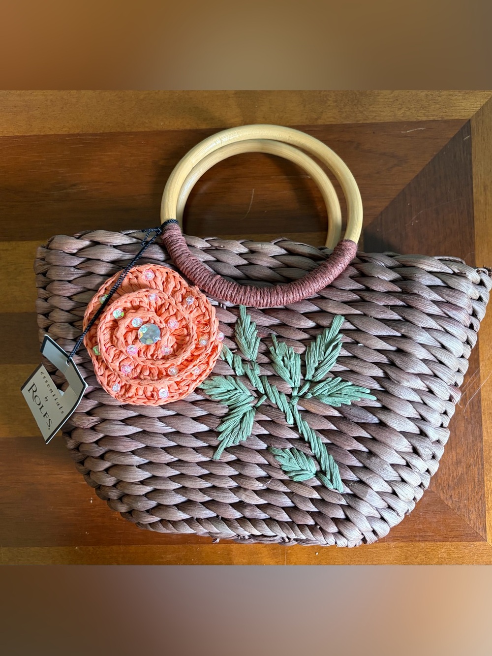 Rolfs Gardenia Mini Basket Weave Purse Basket